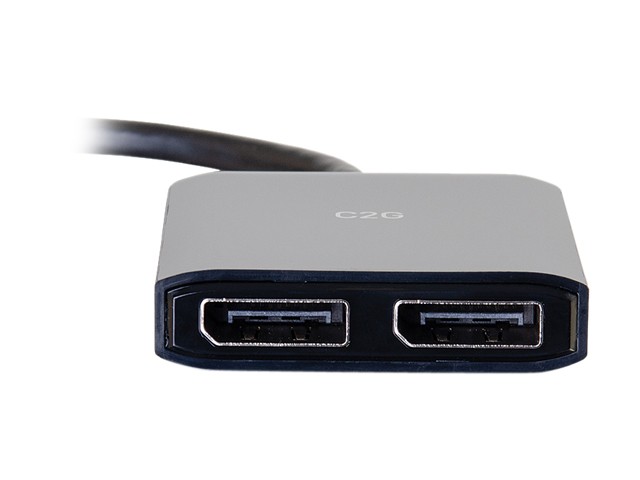C2G 54291 DisplayPort to DisplayPort Monitor Splitter - 2 Port 4K DisplayPort MST Hub USB Powered