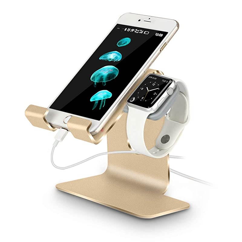 2in1 Charging Stand Compatible with Apple Watch Series 654321 and Apple Watch SE 38mm40mm42mm44mm and iPhoneiPad GoldMust Have Apple Watch Accessories