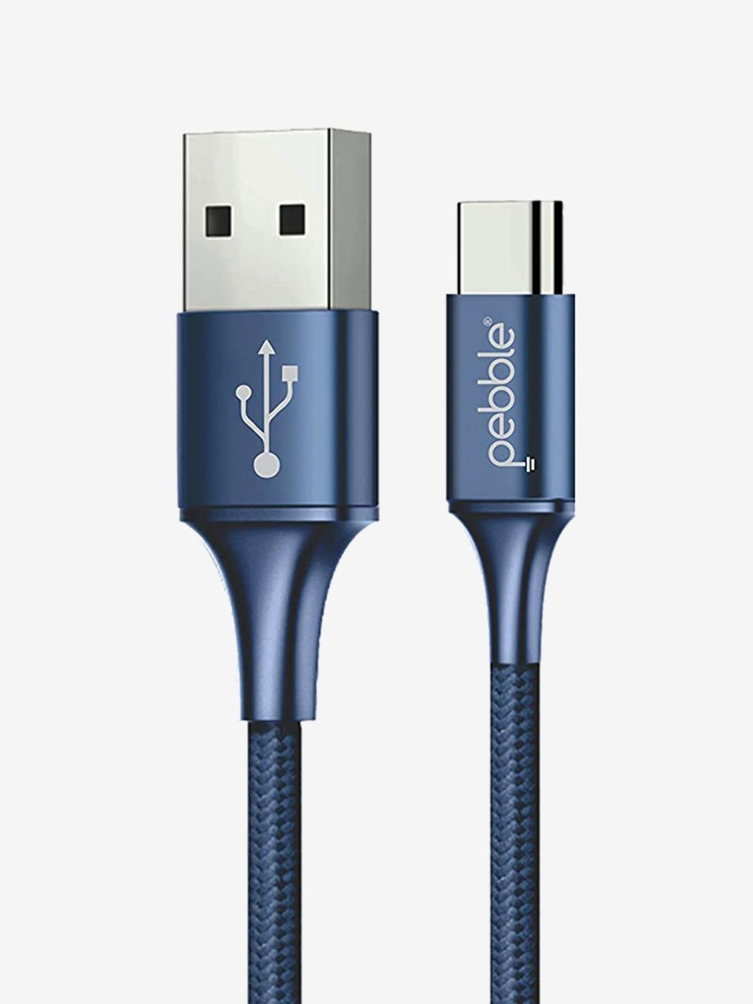 Pebble PNCC12 Rapid Nylon Braided 2.4 Amps Type-C Fast Charging Cable (Blue)