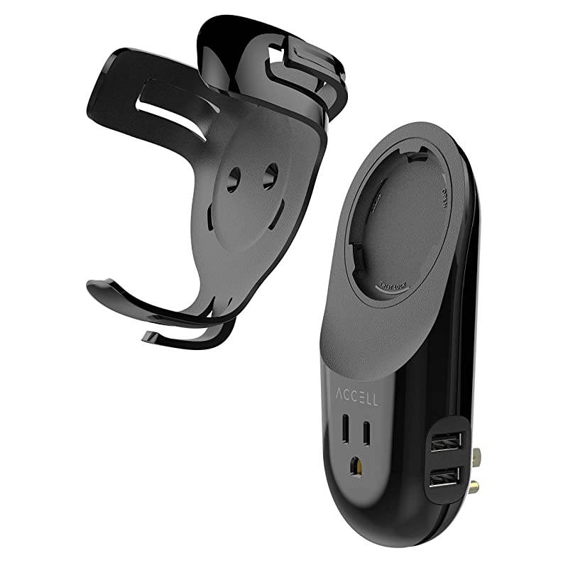 Power Dot Wall Charger Perfect  Echo Dot 3rd Gen Holder with 2 USB Type A Charging Ports Black