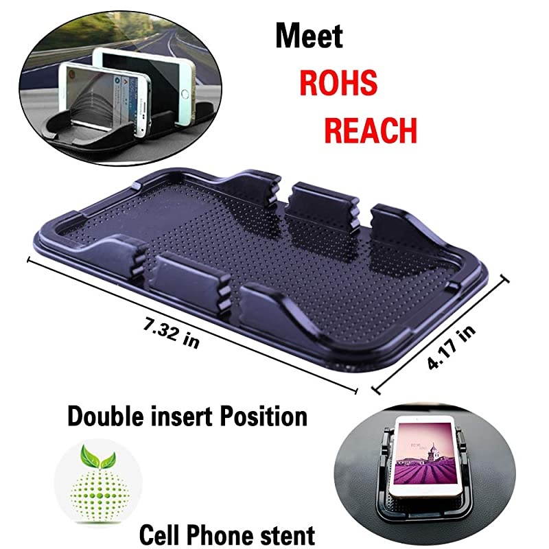 Cell Phone Holder for Car Removable and Reusable Phone Holder with Heat Resistant and Damage Free Car Dashboard Sticky Gel Pads for Sunglasses Keys Coins and More