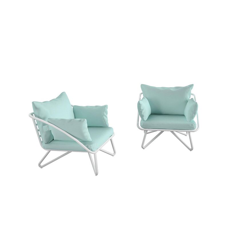 Teddi 2pk Outdoor Lounge Chairs - Aqua Haze - Novogratz