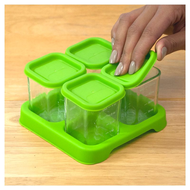green sprouts Fresh Baby Food Glass Cubes 4oz 4pk - Green
