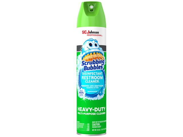 Diversey 313358 Scrubbing Bubbles Disinfectant Restroom Cleaner, Clean Fresh Scent, 25 oz Aerosol Can, 12/Carton