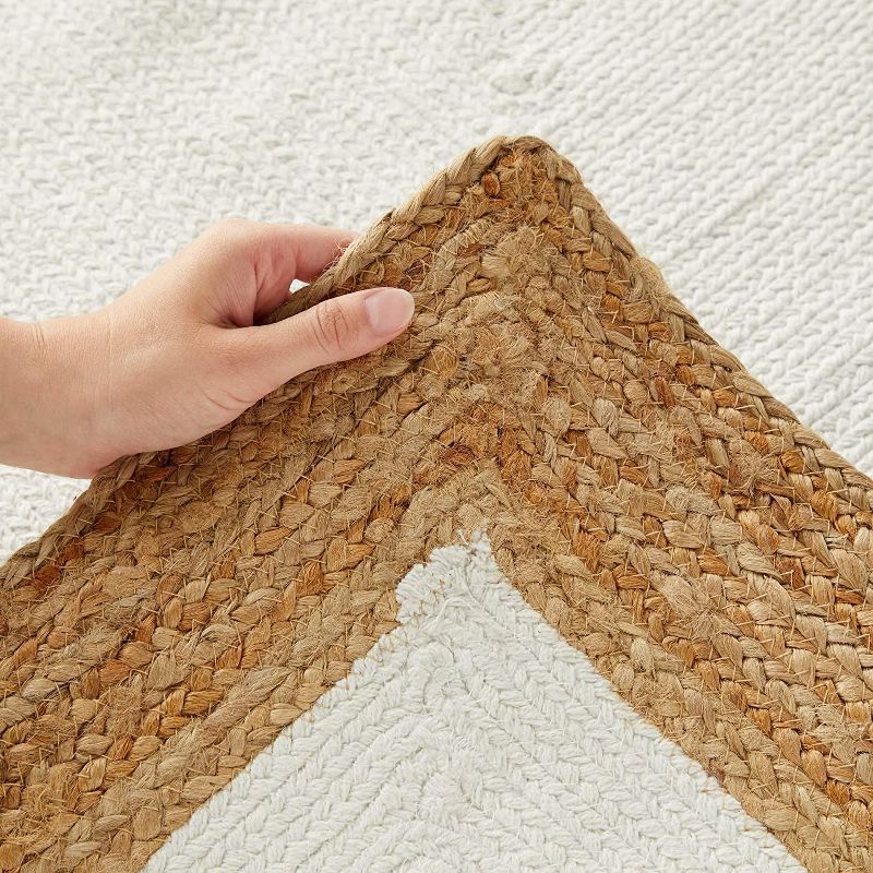 5'x7' Rectangle Woven Solid Cotton Area Rug White - Okuna Outpost