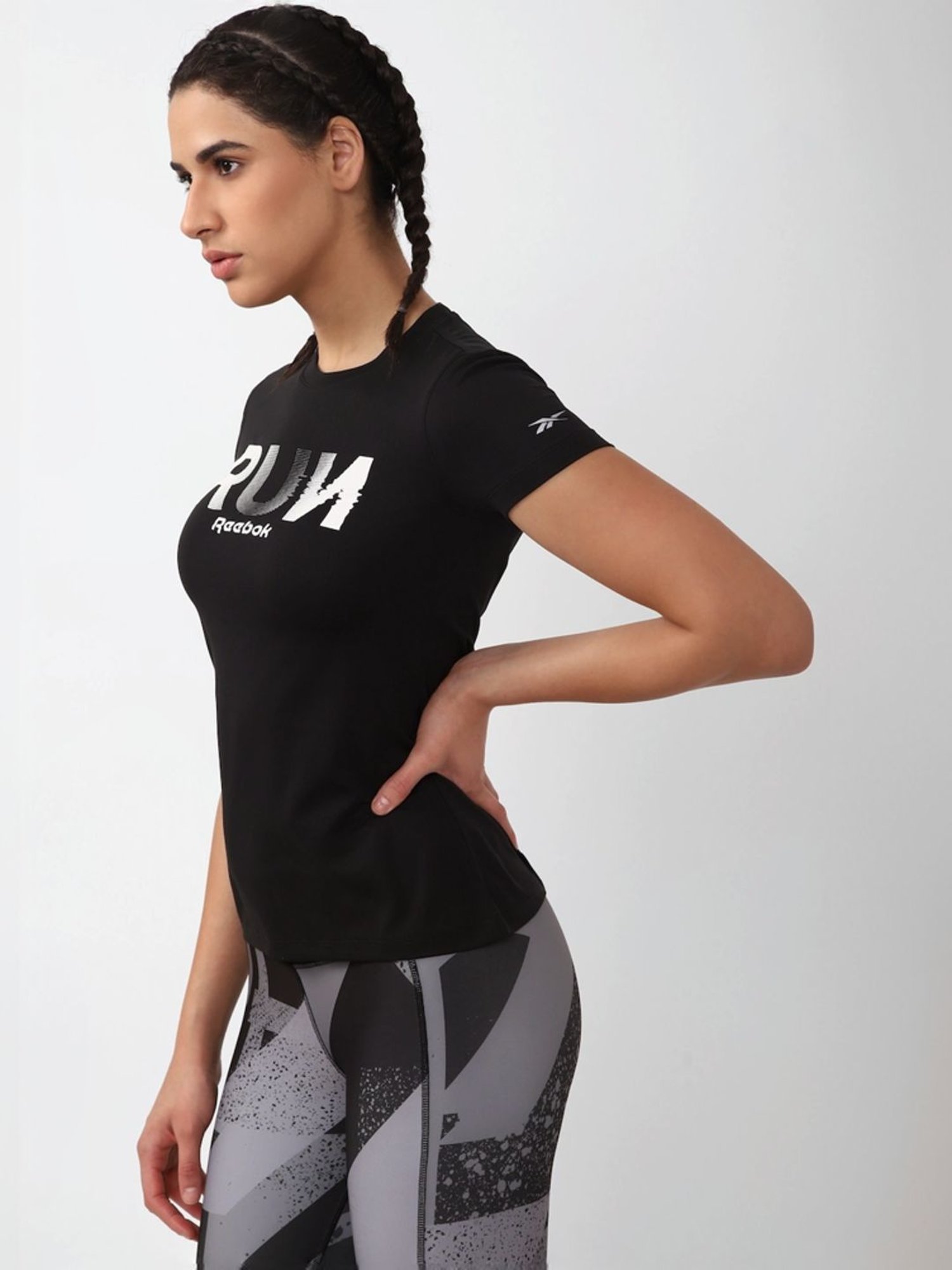 Reebok Pitch Black Printed Sports T-Shirt