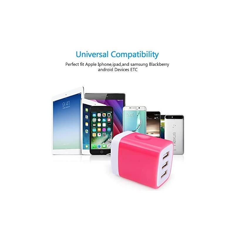 Wall Charger Block  2Pack 3Multi Port USB Wall Charger Plug 31A Power Adapter Charging Block Cube Charger Box Compatible iPhone 11 XS X 8 7 Plus iPad Samsung Galaxy LG HTC Moto Android