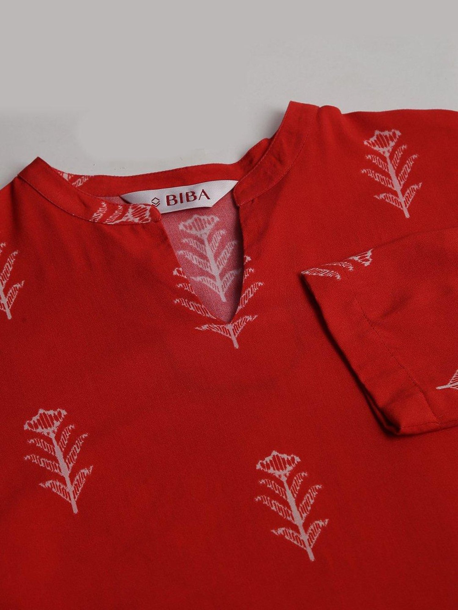 Biba Red & Cream Printed Kurta & Palazzo Set