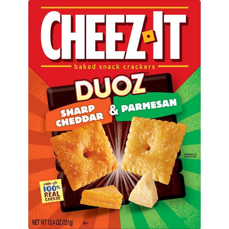 Cheez-It Duoz Sharp Cheddar And Parmesan Baked Snack Crackers 12.4oz