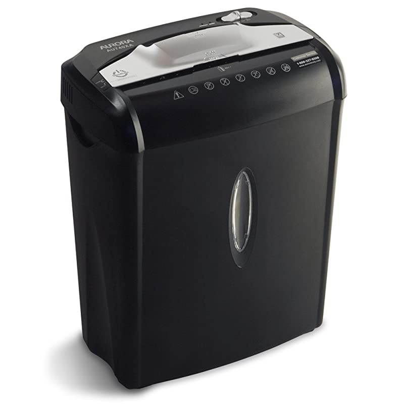 AU740XA 7Sheet CrossCut Paper Credit Card Shredder with Basket Black