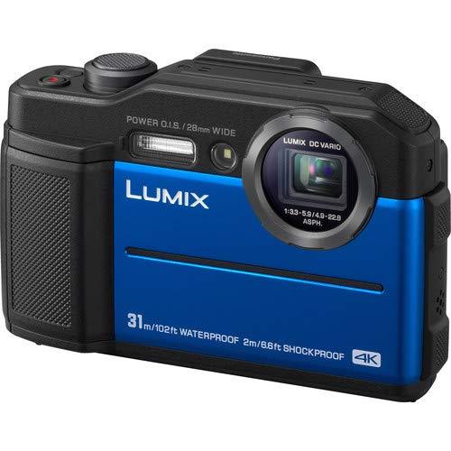 Panasonic Lumix Waterproof Digital Camera (Blue)- Bundle with 2x 32 GB Memory cards + Floating Wrist Strap + LCD Screen Protectors and MORE