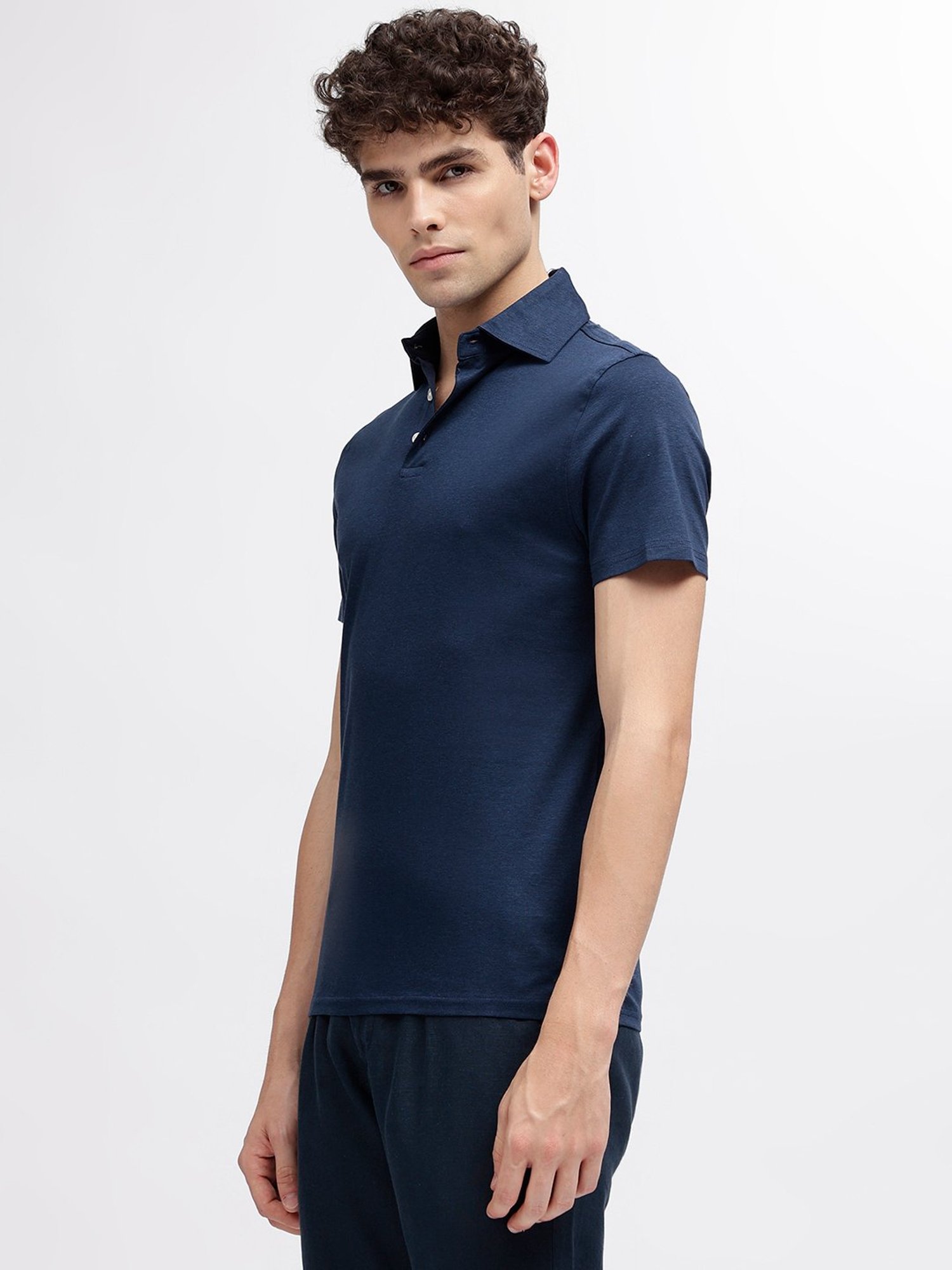 Bruun & Stengade Navy Regular Fit Cotton Polo T-Shirt