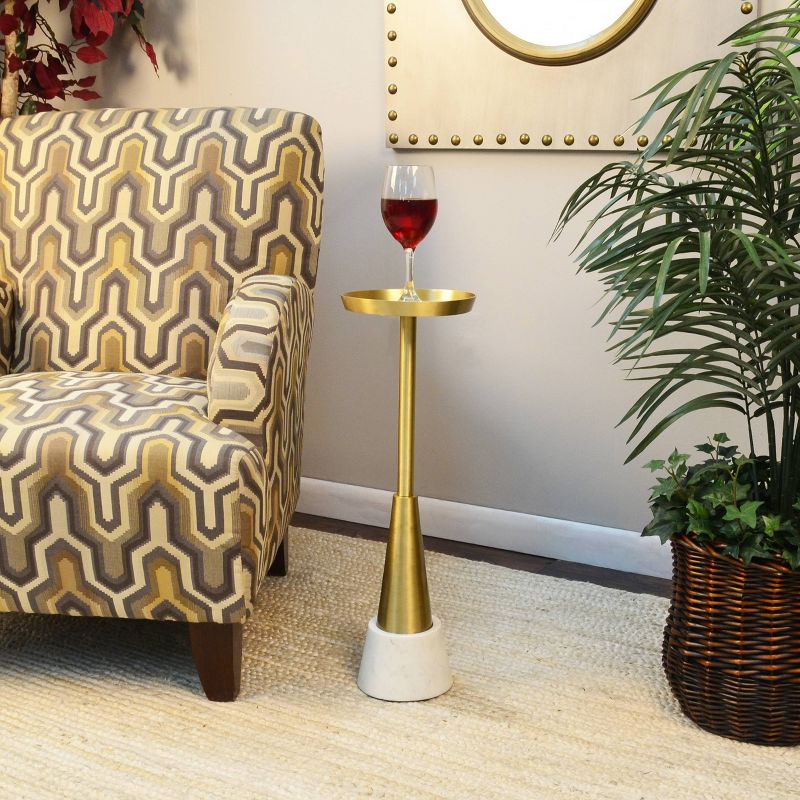 Barclay Small Drink Accent Table Gold - Carolina Chair & Table