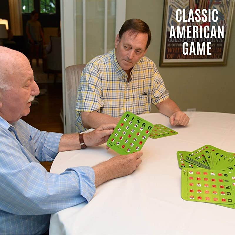 Jumbo FingerTip Shutter Slide Card Bingo Set with Master Board and Calling Cards Green 25 Jumbo Shutter Slide Cards