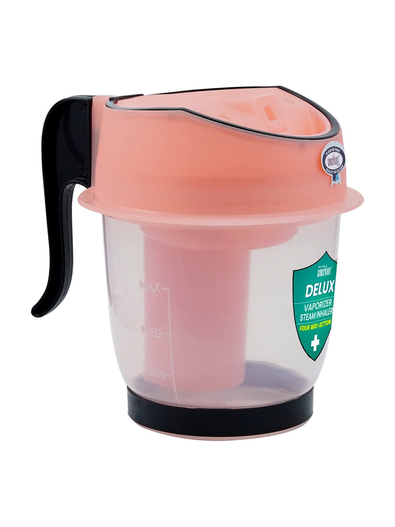 Crescent Delux Facial Steamer Vaporizer for Cold & Cough, Separate Water Storage Container (Pink)