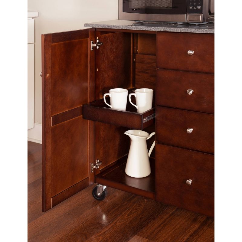 Origami Wood Top Steel Kitchen Organizer 3 Mesh Basket Sliding Drawer (2 Pack)