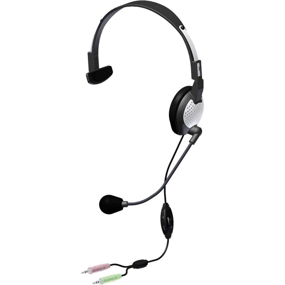 Cyber Acoustics Mono Headset and Boom Mic with PC Y-Adapter (AC-104)