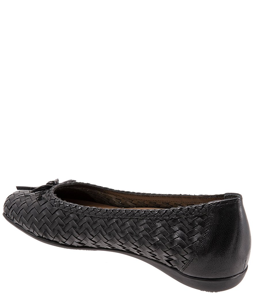 Trotters Gillian Woven Leather Bow Detail Ballet Flats