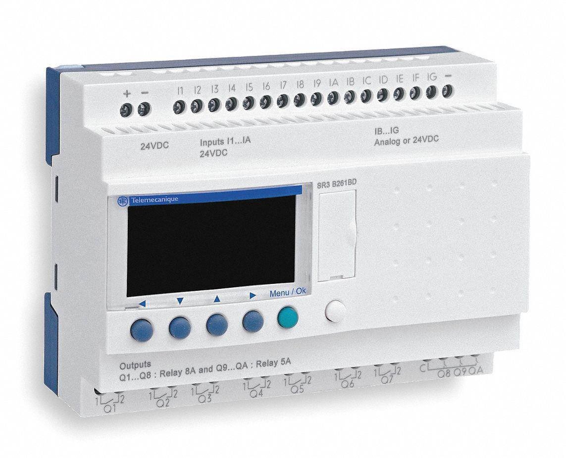 SCHNEIDER ELECTRIC SR3B261FU Logic Relay,100-240VAC,With Display