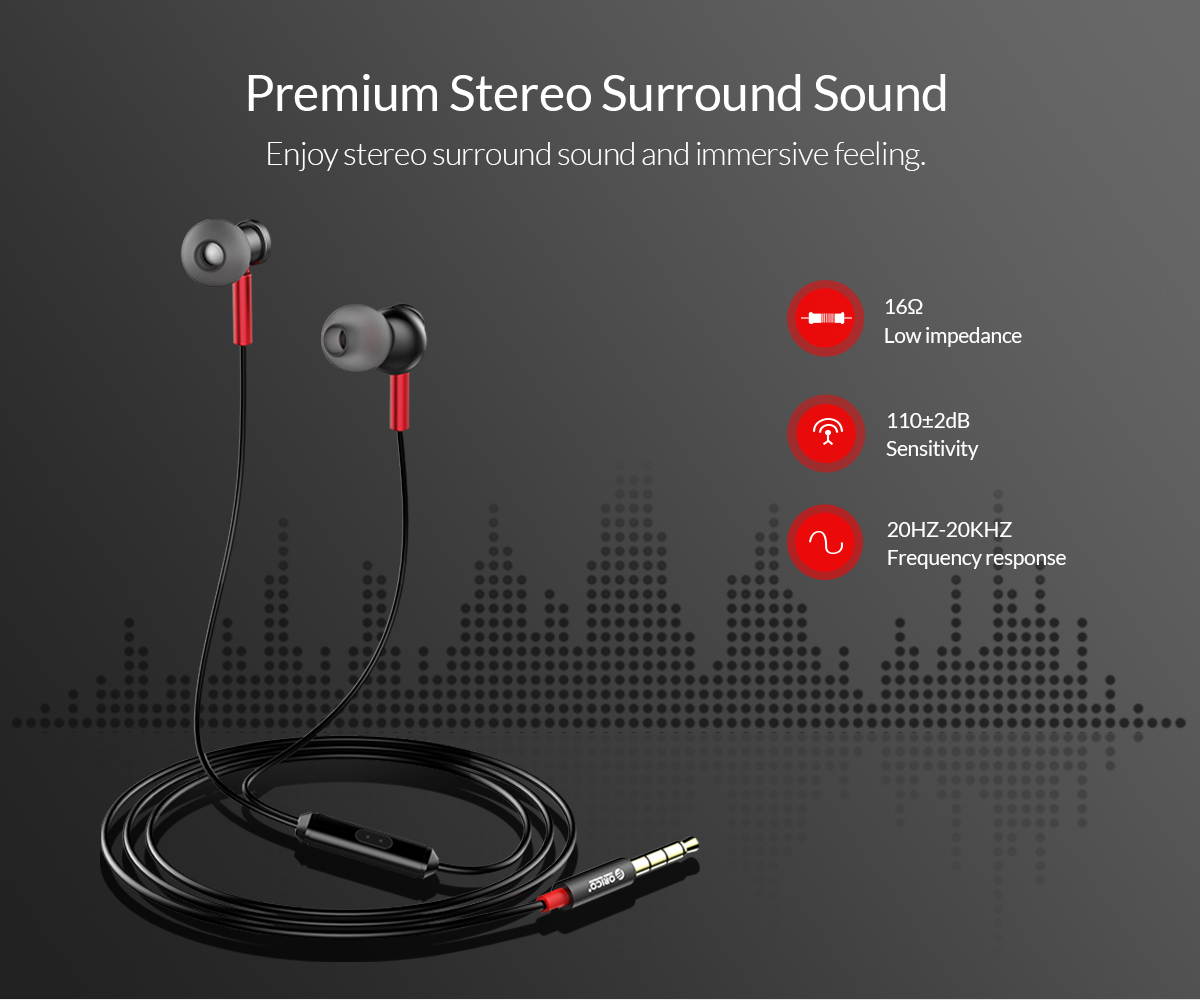 ORICO Original In-Ear Music Earphone Stereo Bass Hifi Earbuds Wired Earphones for Samsung Huawei Xiaomi Mobile Phone PC