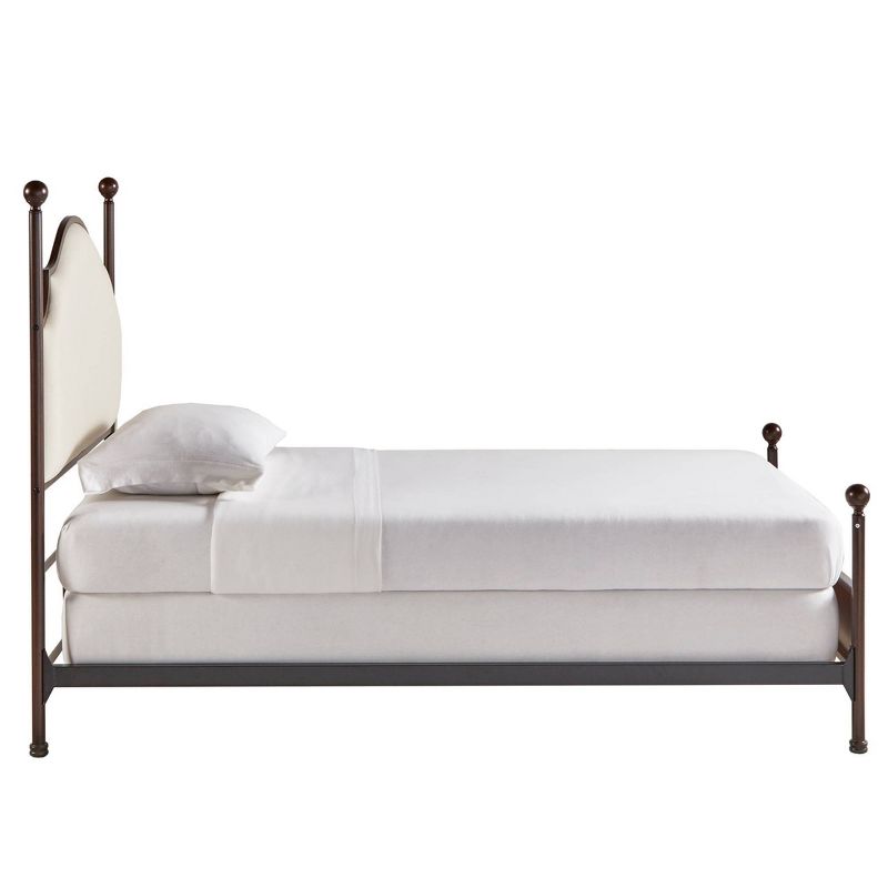 Twin Dullie Curved Top Metal Poster Bed Brown - Inspire Q