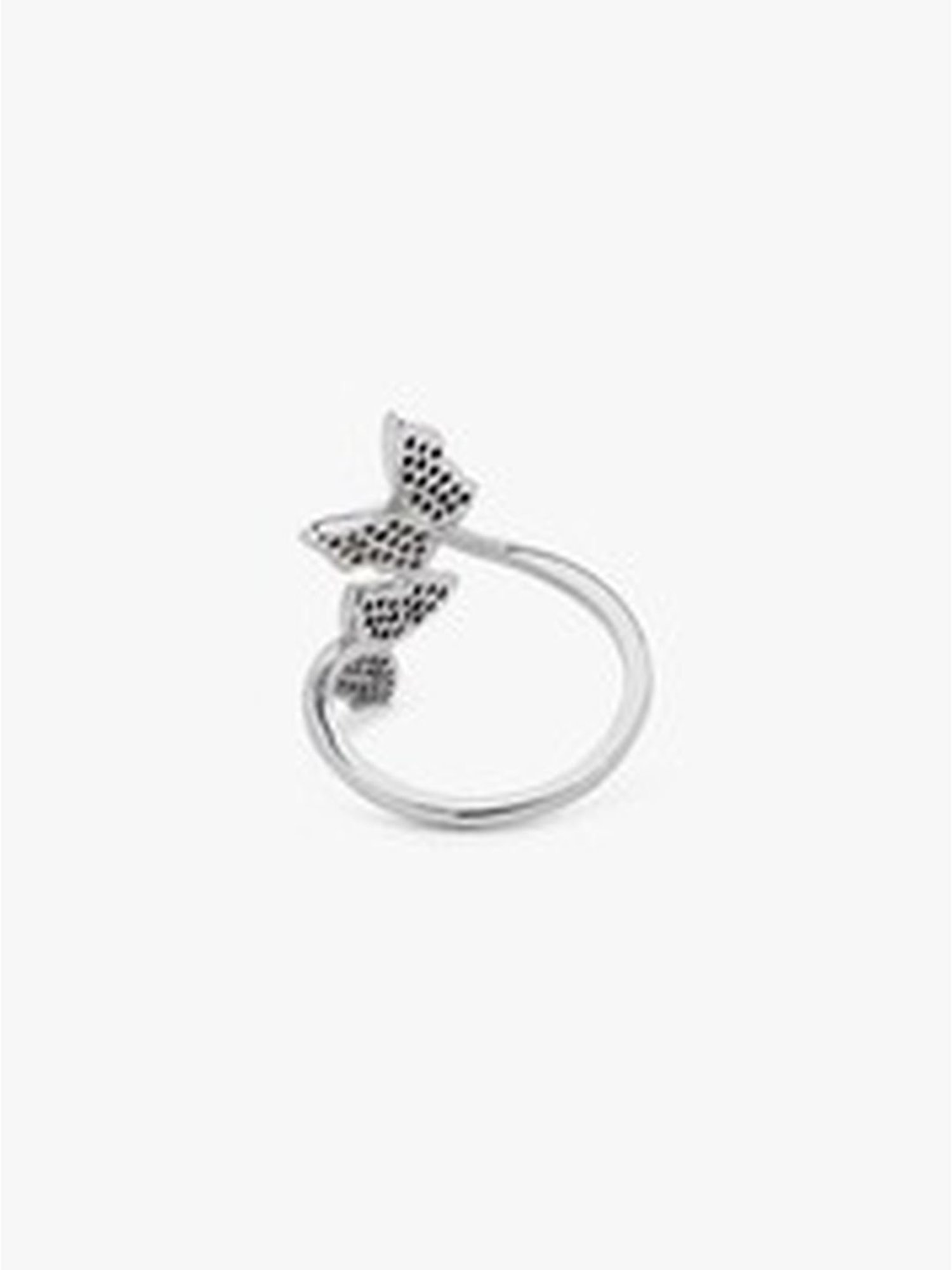 March by FableStreet 92.5 Sterling Silver Twin Butterflies Ring for Women