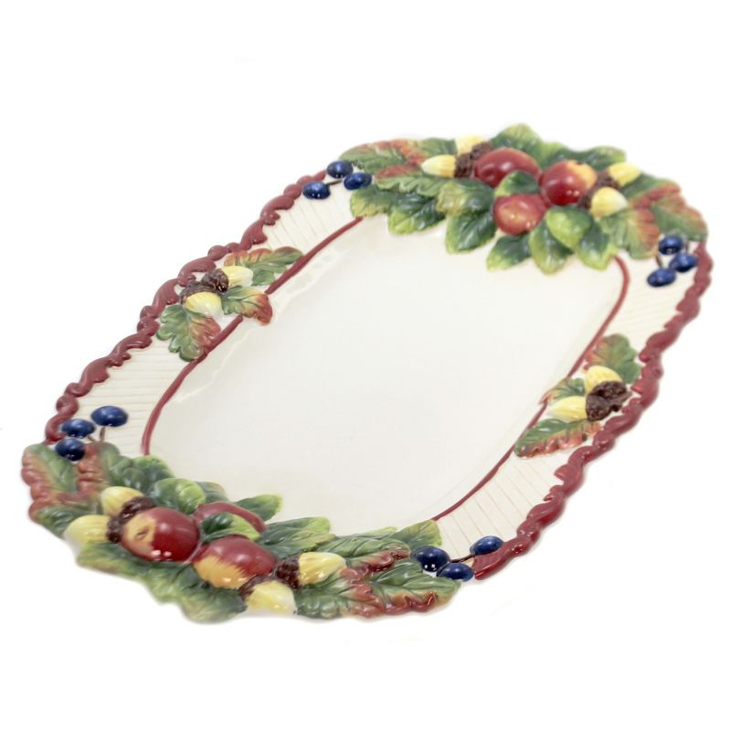 Tabletop 11.5" Fruity Christmas Platter Entertain Dinner Serve Cosmos Gifts Corp.  -  Serving Platters