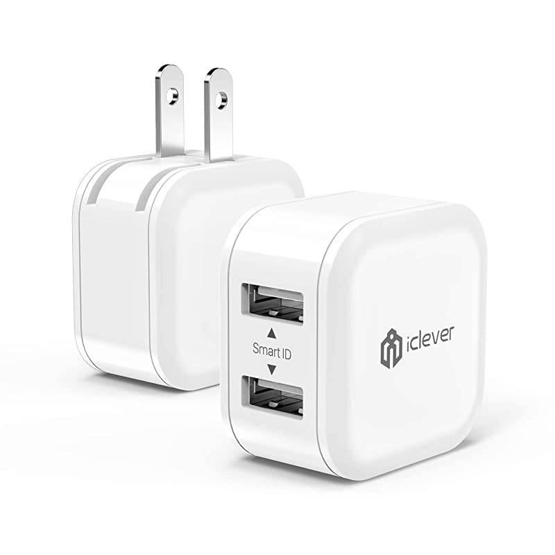 Mini Portable USB Wall Charger 12W 2Pack  Dual Port Travel Charger Adapter for iPhone 11 Pro Xs Max XR X 8 Plus 7 6 iPad Pro Air Mini Samsung Galaxy S9 S10 Plus S8 Note 9 HTC and More