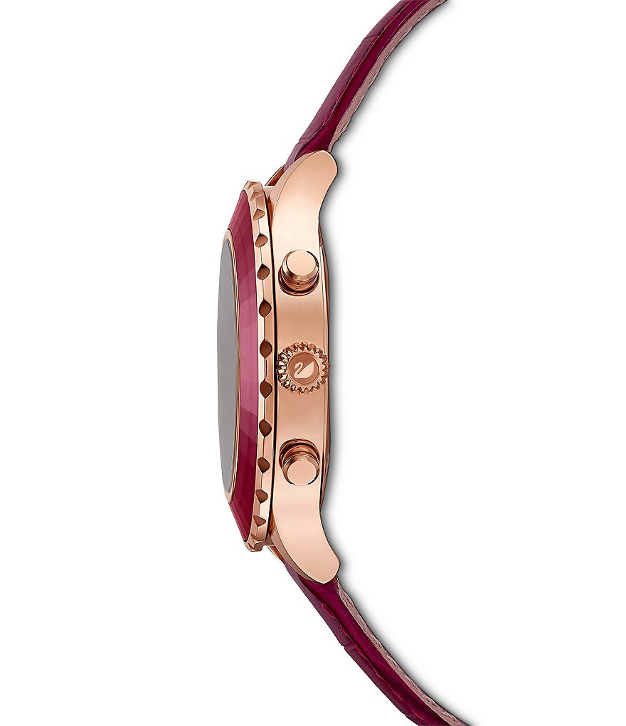 Swarovski Octea Lux Chrono Red Leather Watch