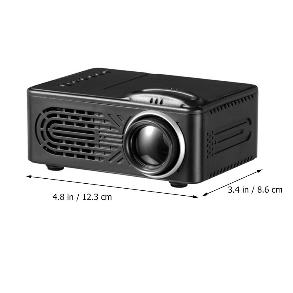 FRCOLOR Mini Portable LED Home Entertainment Projector 1080P Multifunctional Home Theater Projector-Black Suitable For Children&rsquo;s Gifts, Video TV Movies, Party games, Outdoor Entertainment