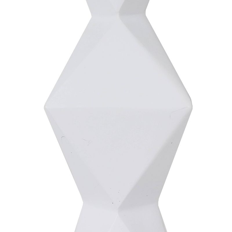 20.5" Knox Stacked Diamond Tale Lamp Satin White - Decor Therapy