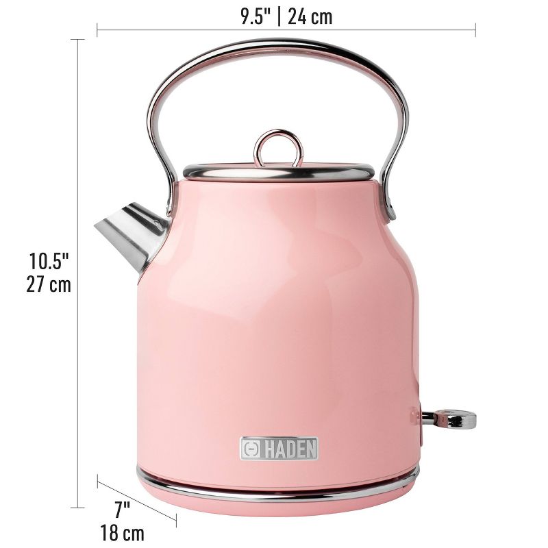 Heritage 1.7 Lt Stainless Steel Electric Kettle with Auto Shut-Off - Pink