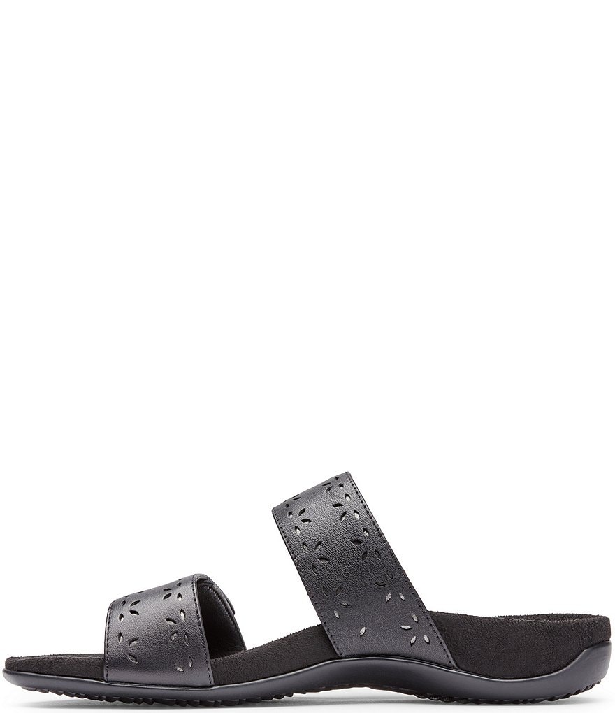 Vionic Randi Perforated Leather Slide Sandals