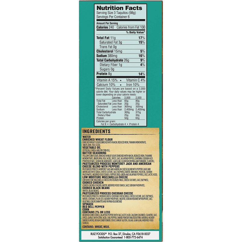 El Monterey Southwest Chicken Extra Crunchy Frozen Taquitos - 20.7oz/18ct