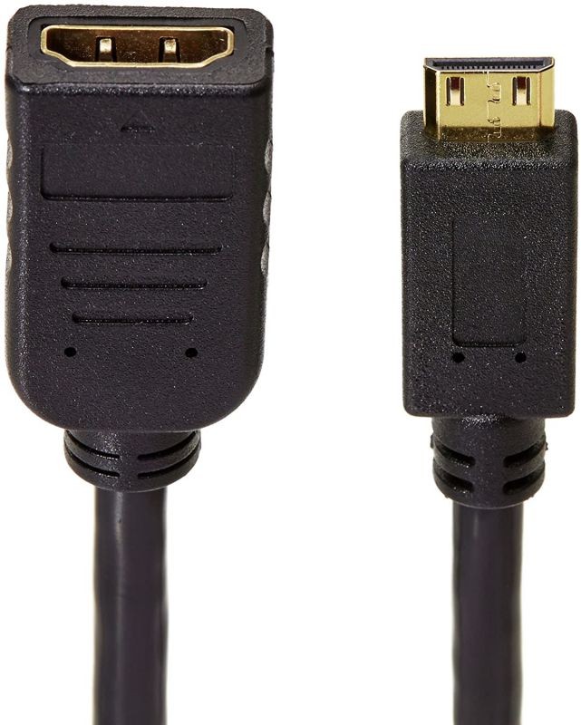 Amazon Basics Mini HDMI Male to HDMI Female Converter Adapter Cable - 6-Inch 1-Pack