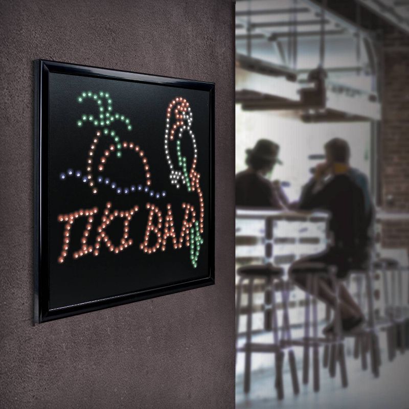 Tiki Bar LED Sign Black - Crystal Art Gallery