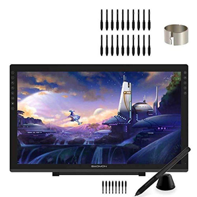 GAOMON PD2200 Pen Display  and  20 Pen Nibs -21.5'' 8192 Tilt-Support Full-Laminated Graphics Drawing Monitor Tablet for Digital Drawing/ Animation/ Online Teaching and Meeting