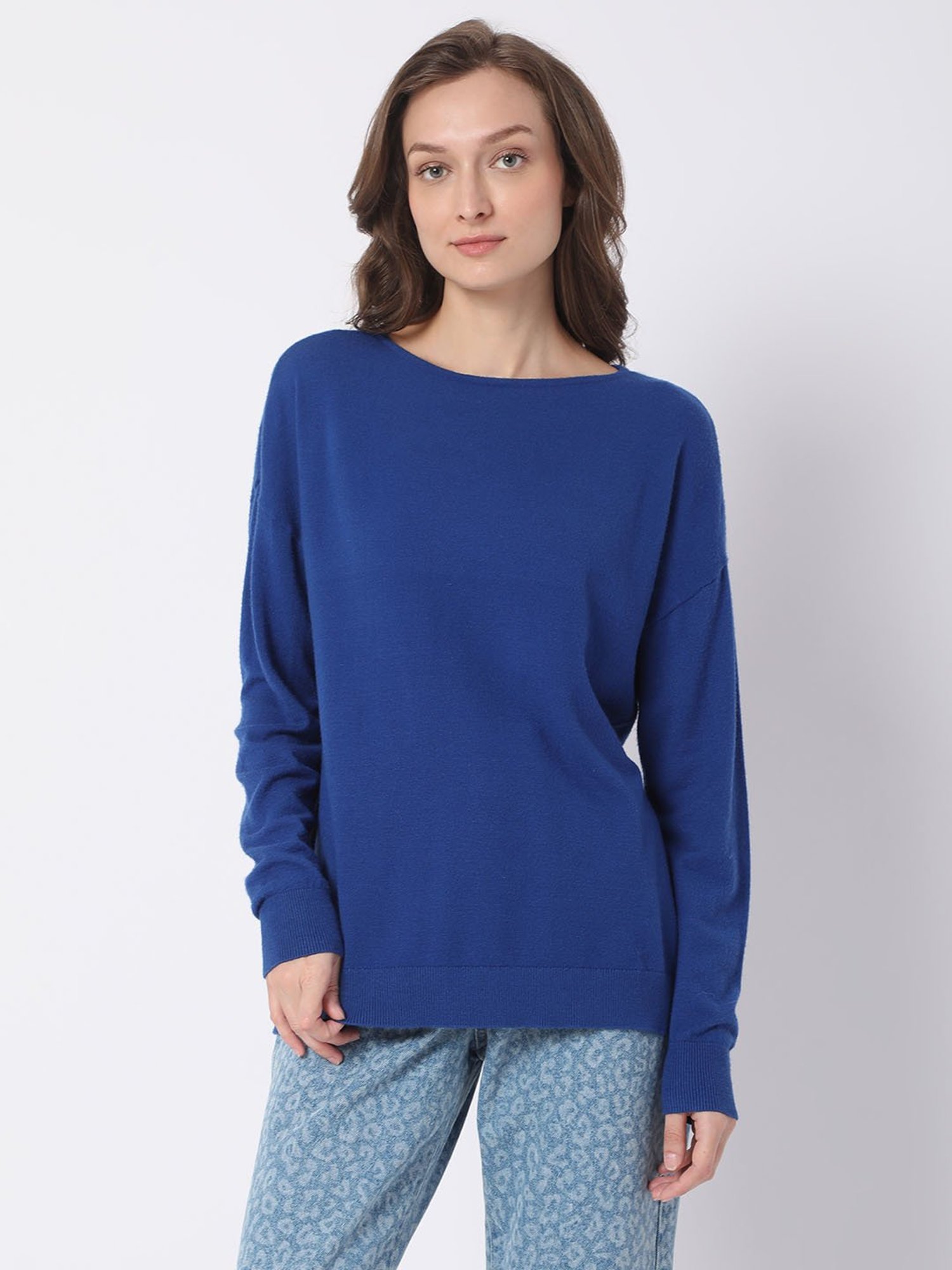 Vero Moda Blue Regular Fit Sweater