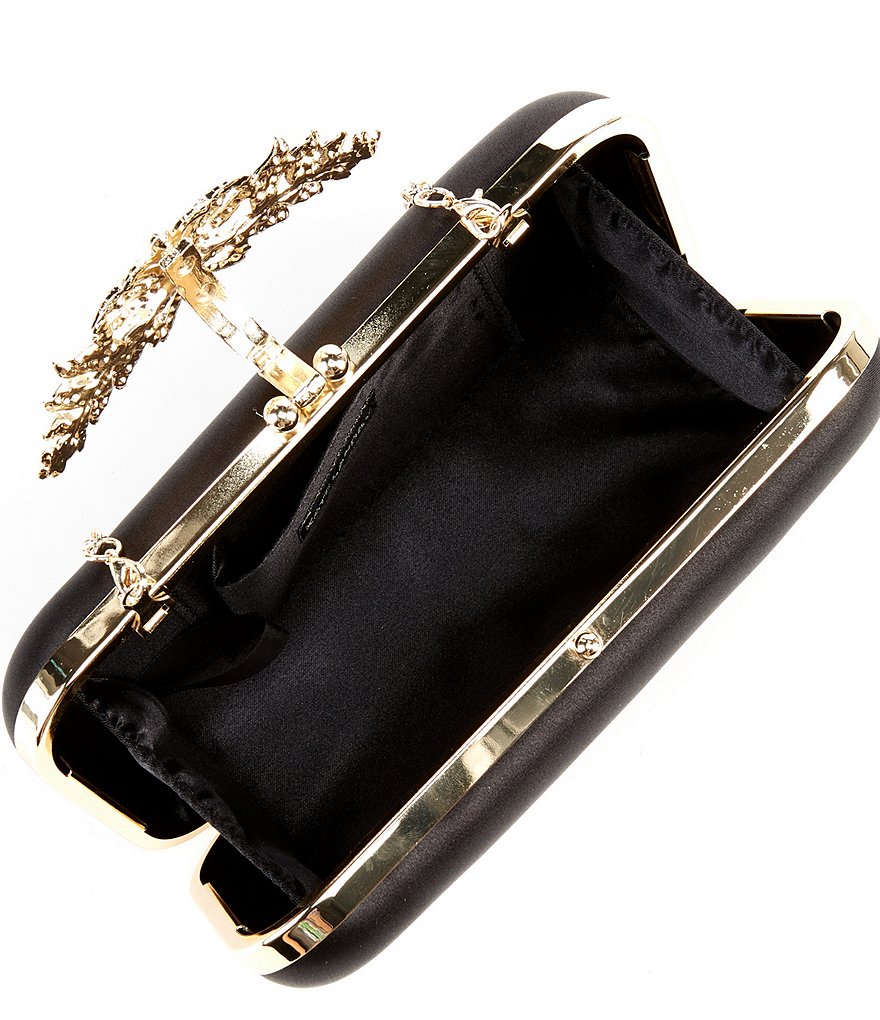 Kate Landry Satin Hinge Minaudiere Clutch Bag