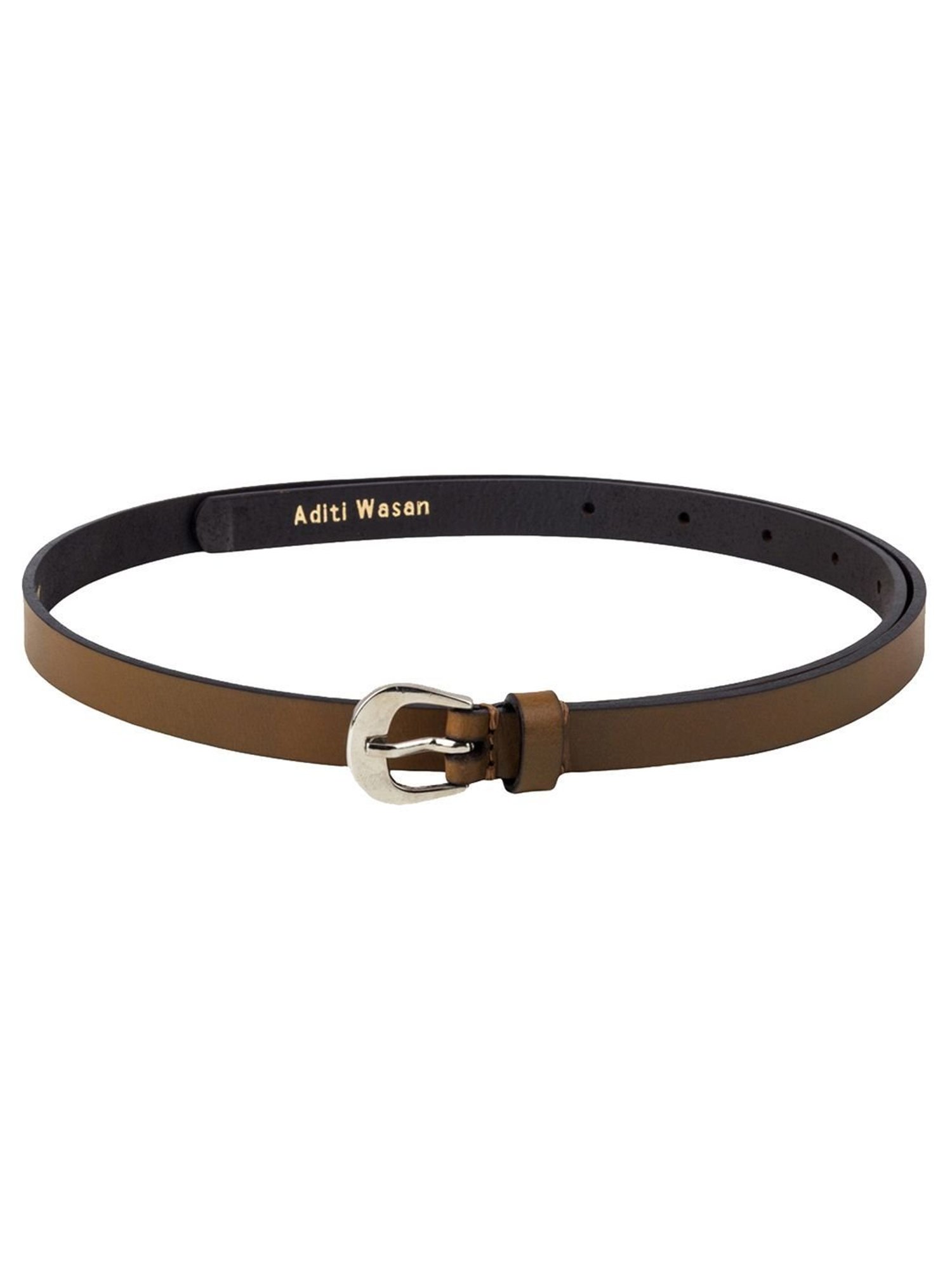 Aditi Wasan Olive Green Leather Casual Belt for Women