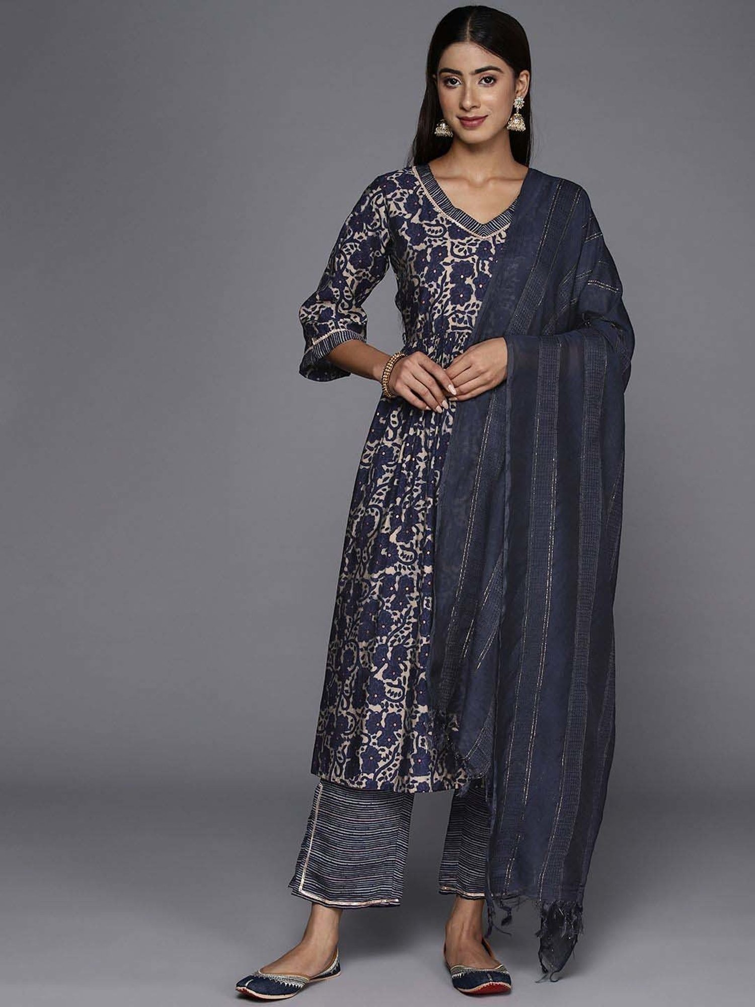 URBAN MYSTIC Black Rayon Embroidered Kurta & Sharara Set