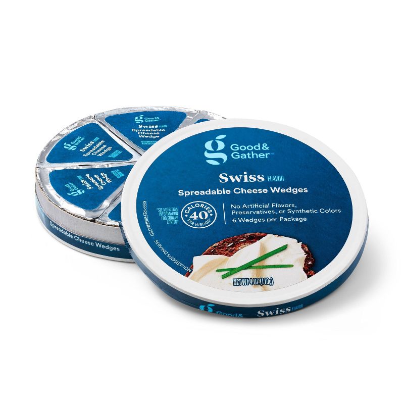 Swiss Flavor Spreadable Cheese Wedges - 4oz - Good & Gather™