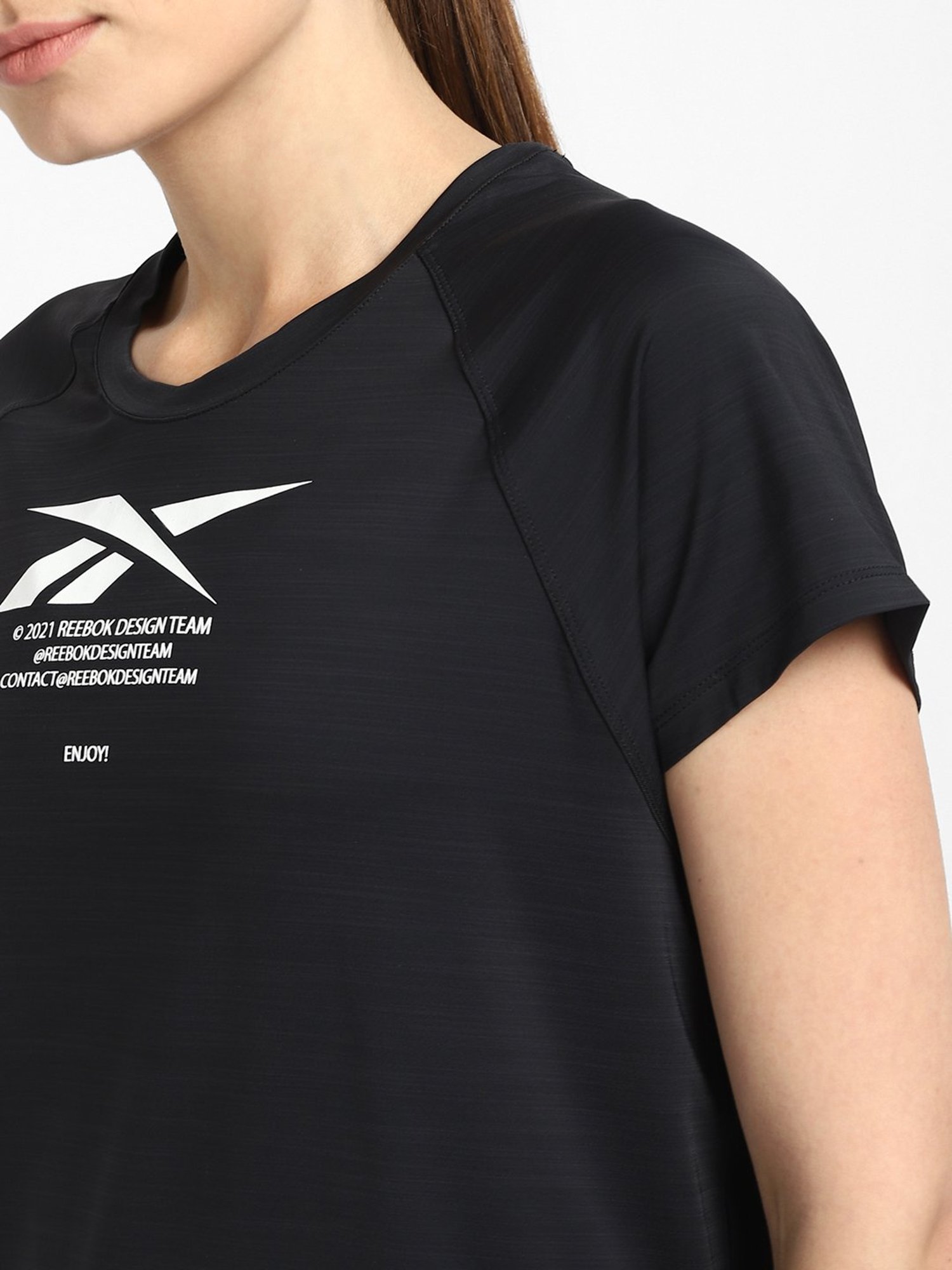 Reebok Black Ts Run Ac Tee - Run Gr