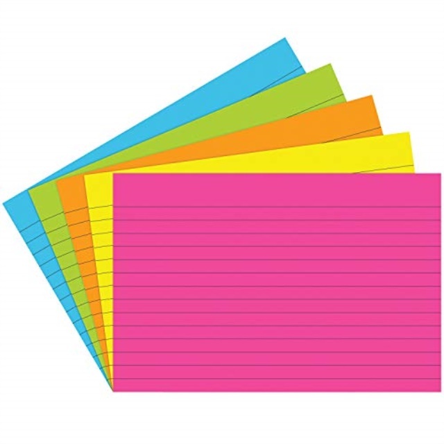 TOP NOTCH TEACHER PRODUCTS TOP363 INDEX CARDS 4 X 6 LINED BRITE ASSORT 100 CT