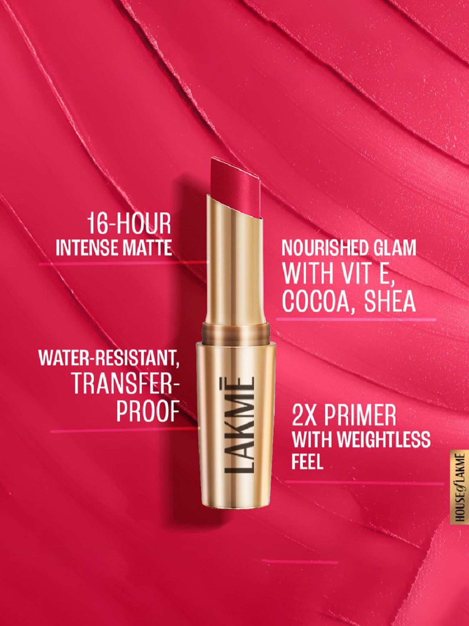 Lakme Priming Matte Lipstick Scarlet Surge - 3.6 gm