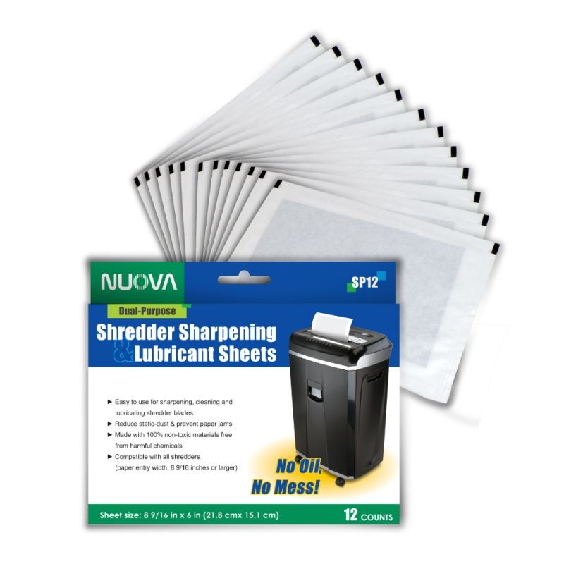 Nuova Shredder Sharpening & Lubricant Sheets - 36 counts