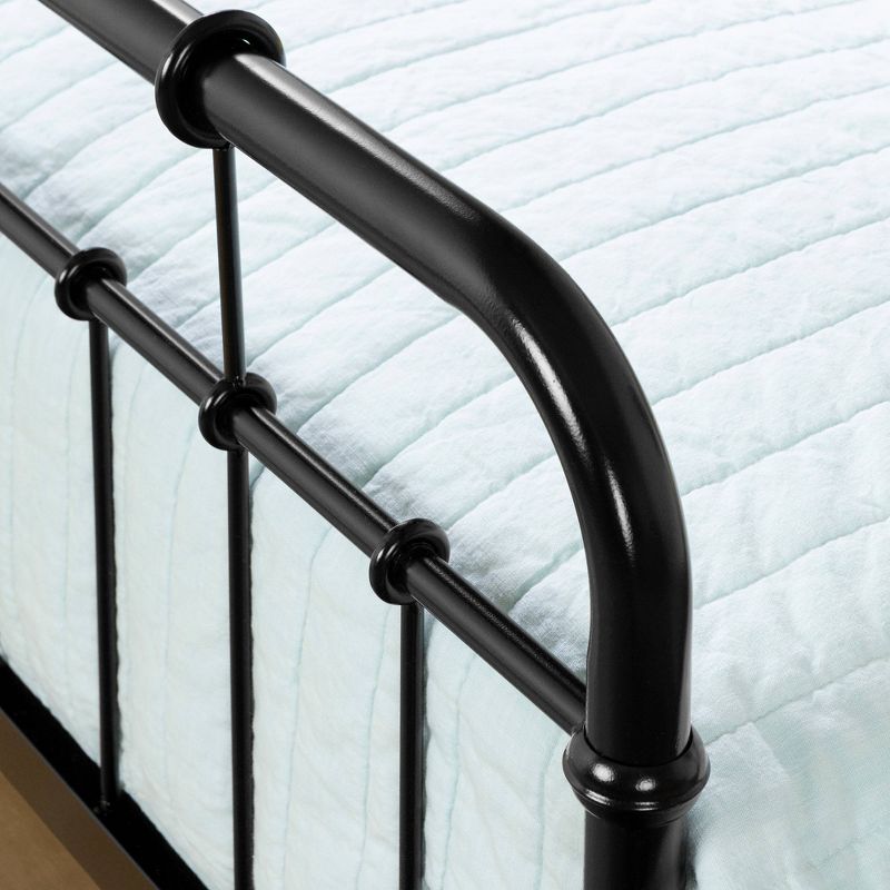 Twin Cotton Candy Metal Complete Bed   Black  - South Shore