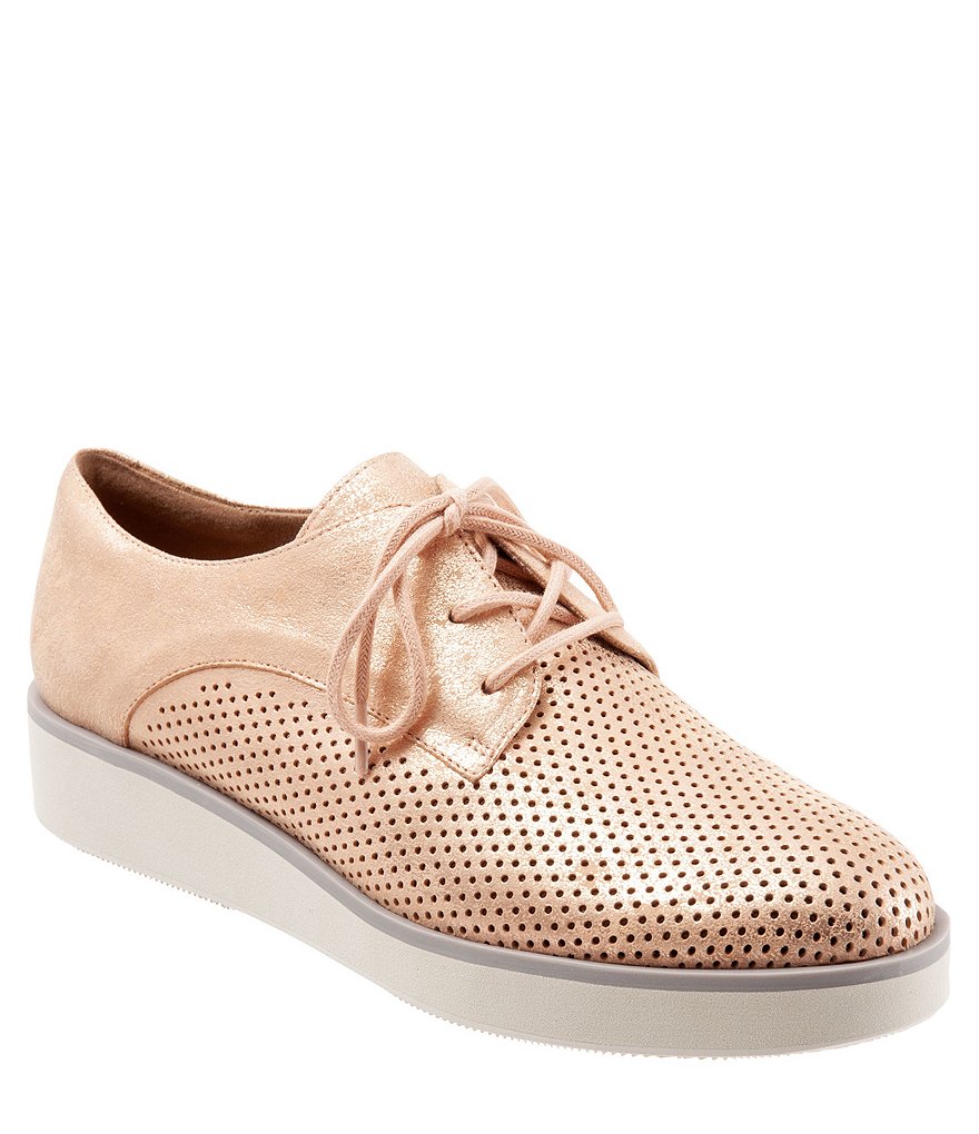 SoftWalk Willis Perforated Suede Platform Oxfords