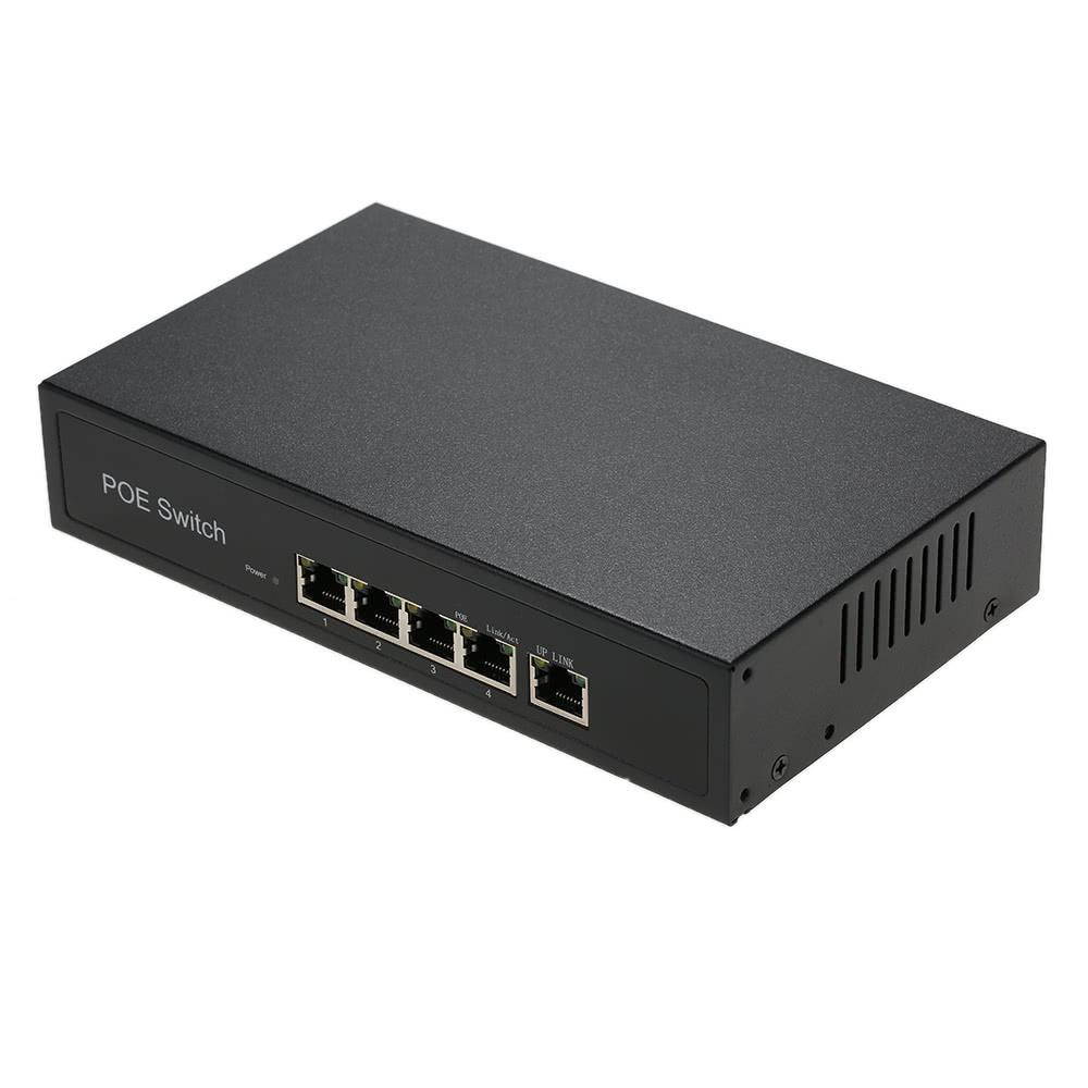 1+4 Ports 10/100Mbps PoE Switch Injector Power over Ethernet IEEE 802.3af for Cameras AP VoIP Built-in Power
