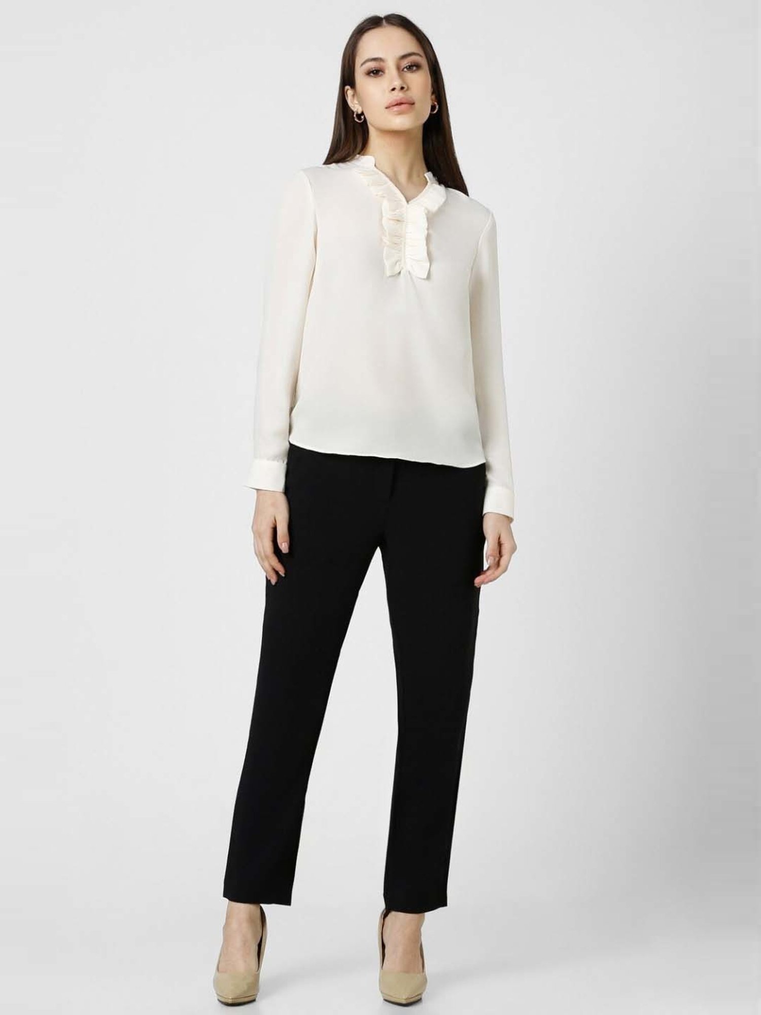 Van Heusen Cream Regular Fit Top